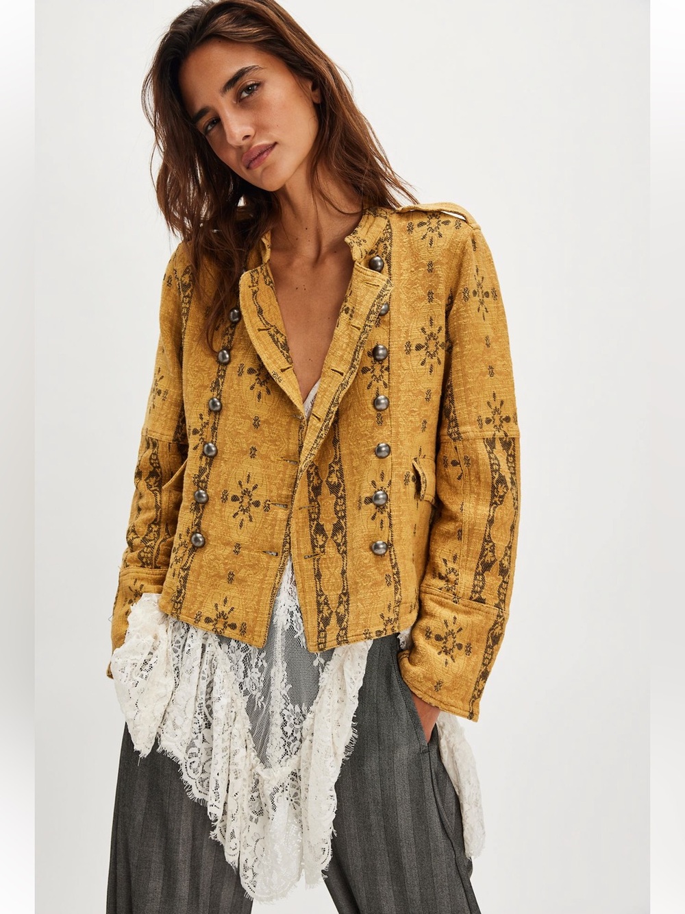 NWT FREE PEOPLE LOTTY JACQUARD BAND JACKET